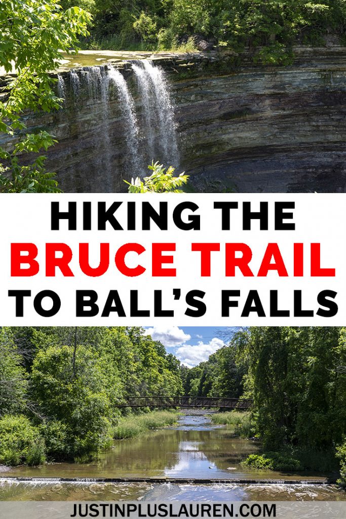 Follow along on my hiking journey as I hike the entire Bruce Trail in Ontario, Canada. This is my tenth hike in Lincoln, Ontario to Ball's Falls Conservation Area. Here's why you need to hike the Bruce Trail and check out these amazing waterfalls, too! #Ontario #Canada #Hiking #BruceTrail #BallsFalls