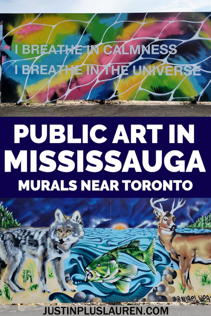 There's an amazing pop-up art installation by the lake in Mississauga! Lakeview Village has beautiful murals that are outdoor art installations, free to the public to visit anytime. Here's where you can see them and how to plan your visit! #Mississauga #Toronto #Ontario #Canada #PublicArt #Murals