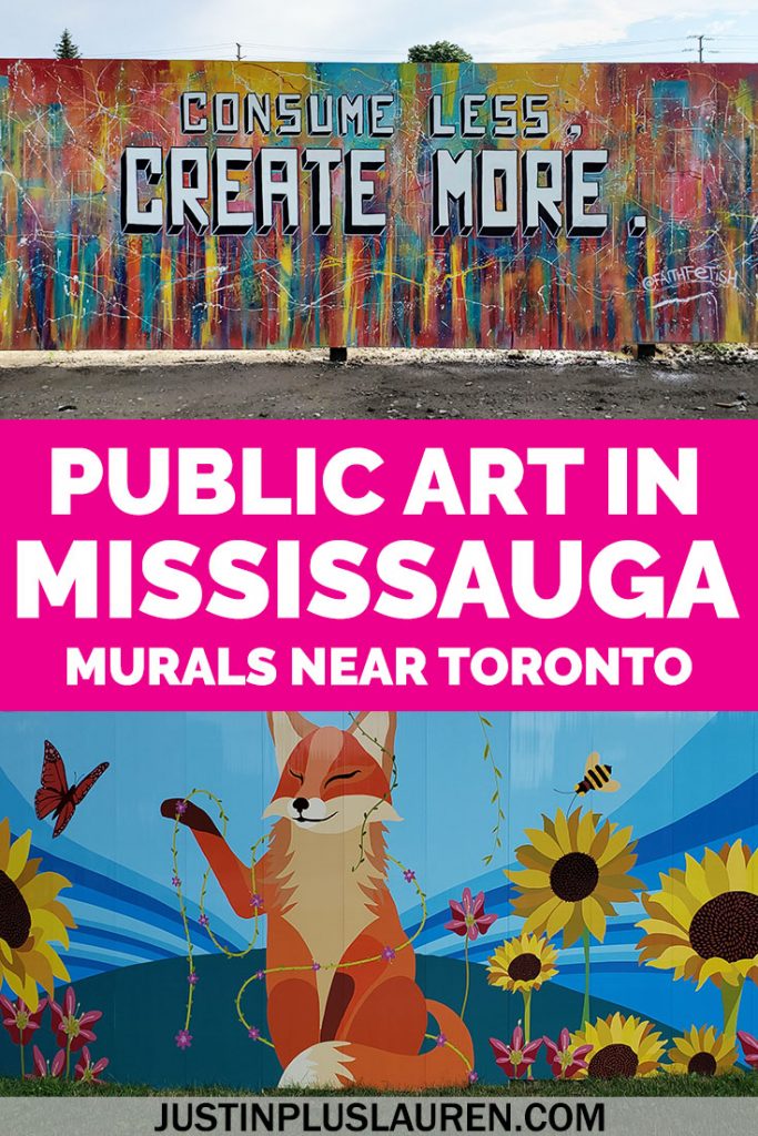There's an amazing pop-up art installation by the lake in Mississauga! Lakeview Village has beautiful murals that are outdoor art installations, free to the public to visit anytime. Here's where you can see them and how to plan your visit! #Mississauga #Toronto #Ontario #Canada #PublicArt #Murals