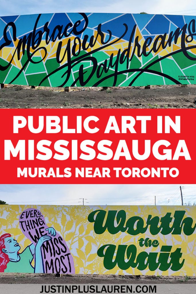 There's an amazing pop-up art installation by the lake in Mississauga! Lakeview Village has beautiful murals that are outdoor art installations, free to the public to visit anytime. Here's where you can see them and how to plan your visit! #Mississauga #Toronto #Ontario #Canada #PublicArt #Murals