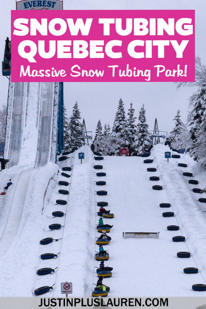 Want to go snow tubing in Quebec? Village Vacances Valcartier is an amazing place to go snow tubing near Quebec City. You'll have a blast!