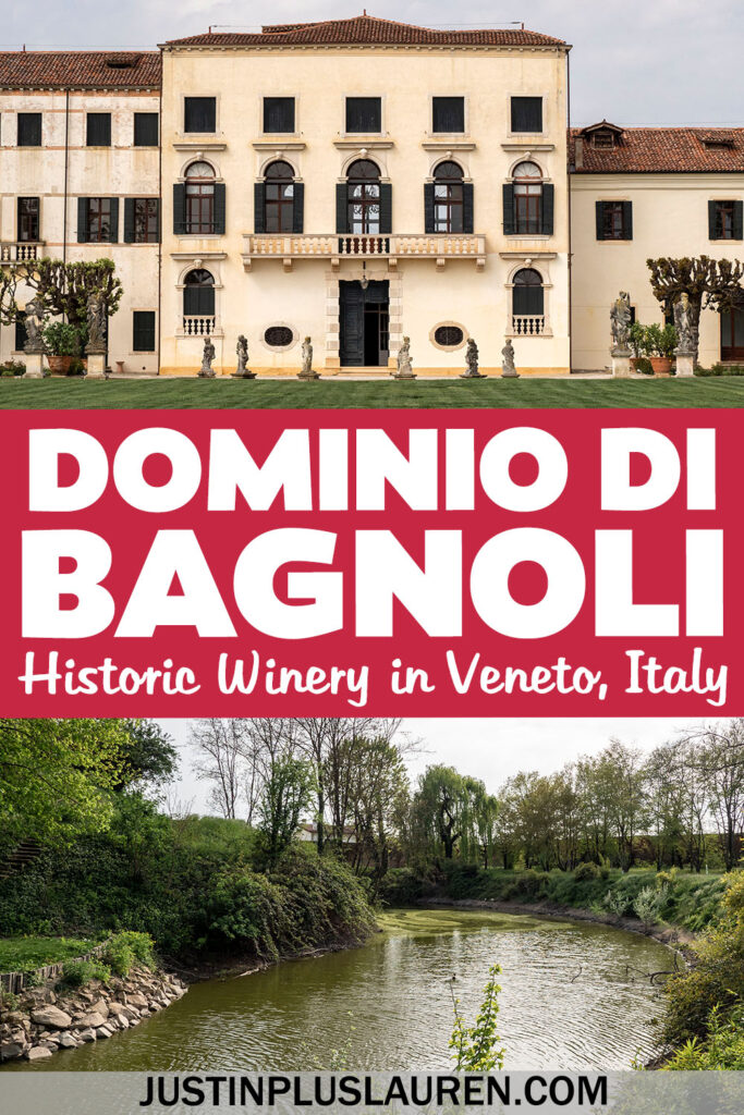 Dominio di Bagnoli is a historic winery and property in Bagnoli di Sopra, Veneto. There is a charming villa, beautiful gardens and more.