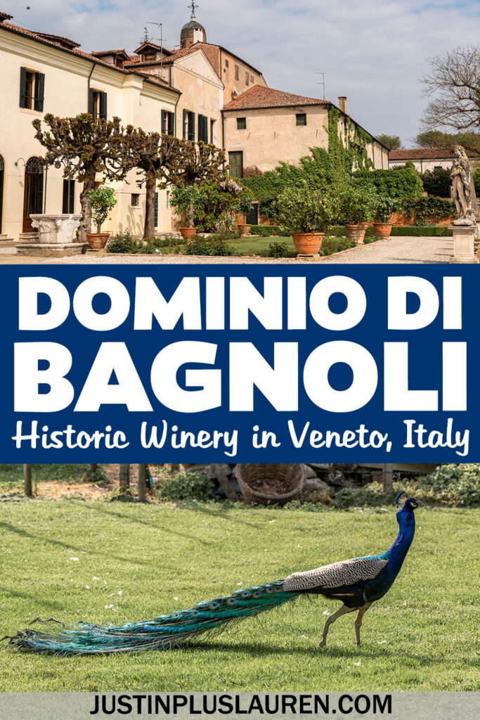 Dominio di Bagnoli is a historic winery and property in Bagnoli di Sopra, Veneto. There is a charming villa, beautiful gardens and more.