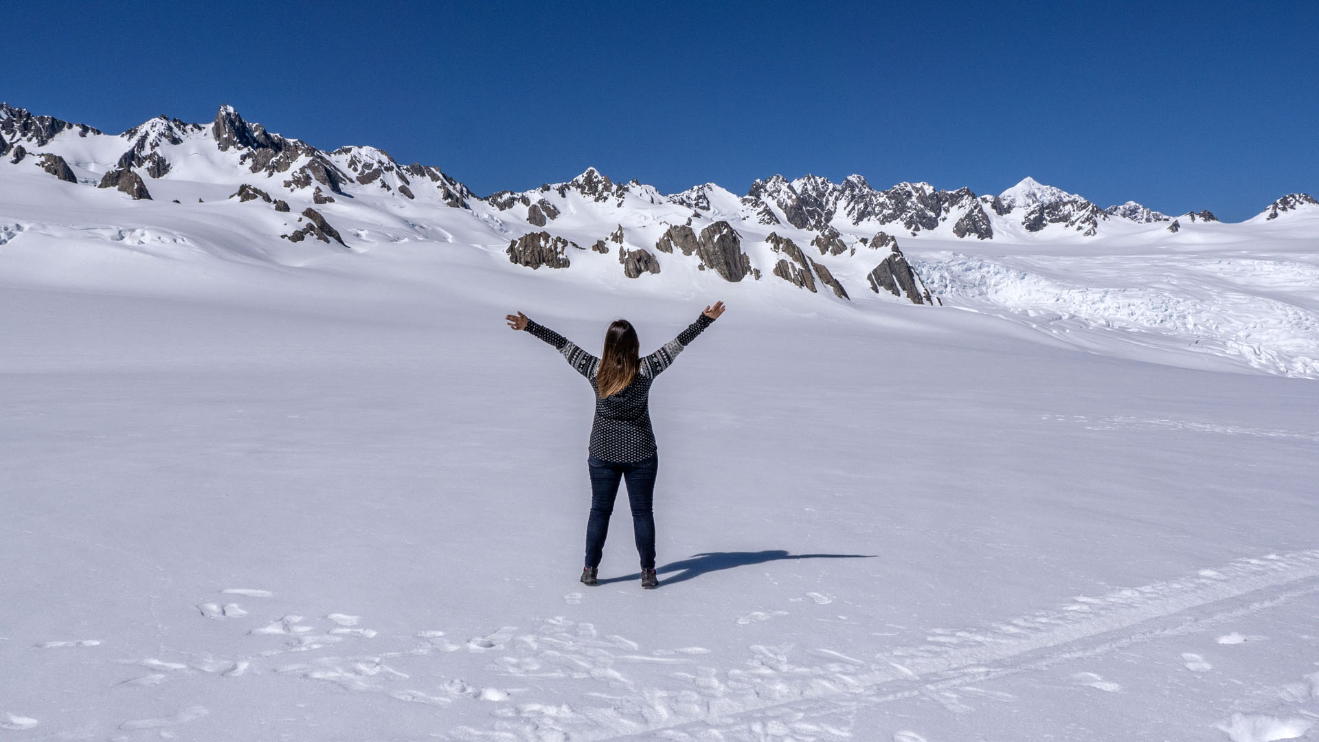 Helicopter tour landing on a glacier in New Zealand