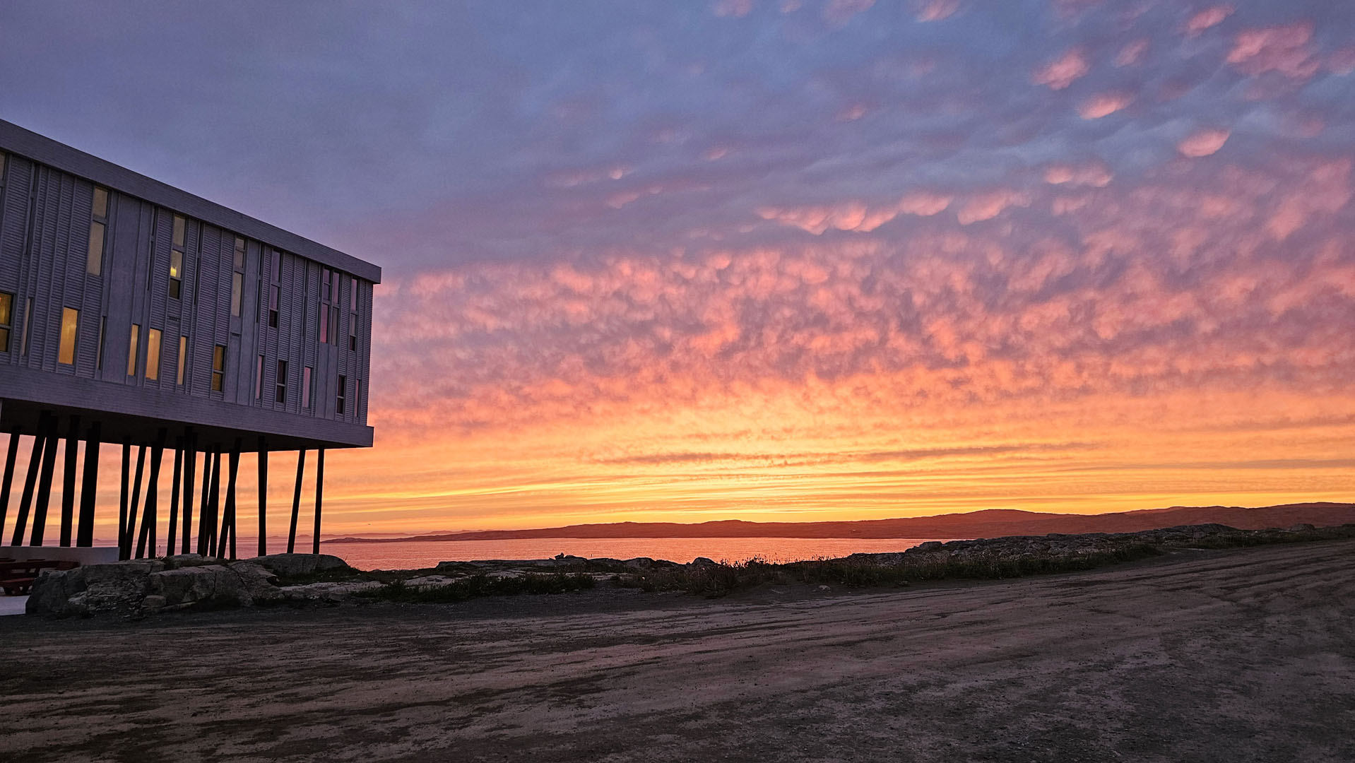2024-FogoIsland219 Fogo Island Inn at sunrise