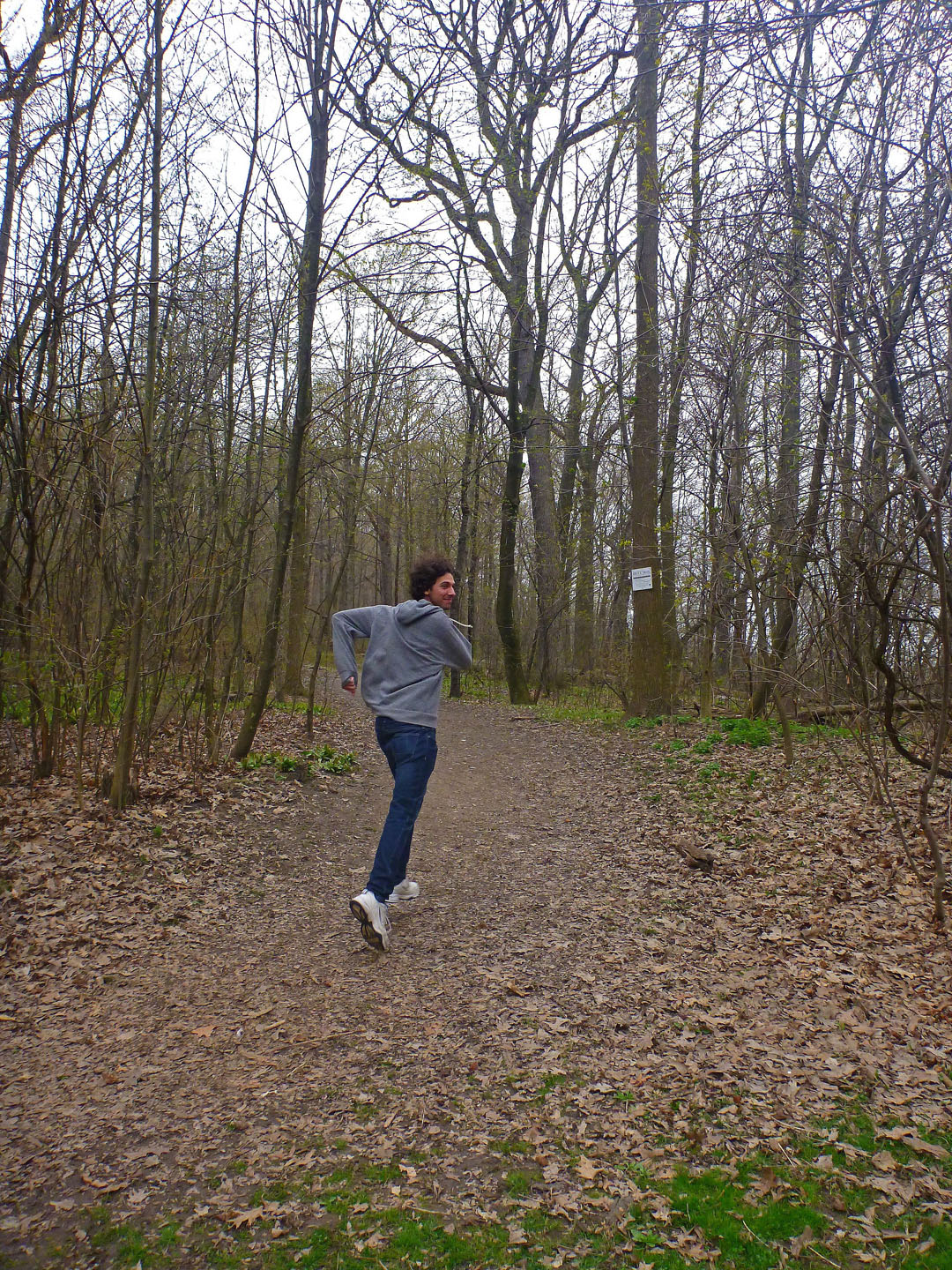 Justin running on the Bruce Trail