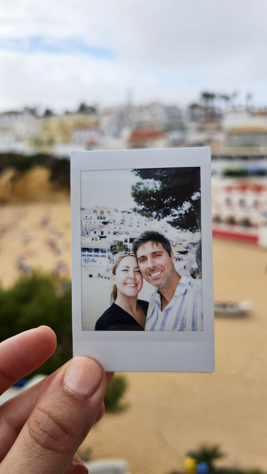 Polaroid shot of Justin and Lauren in Carvoeiro