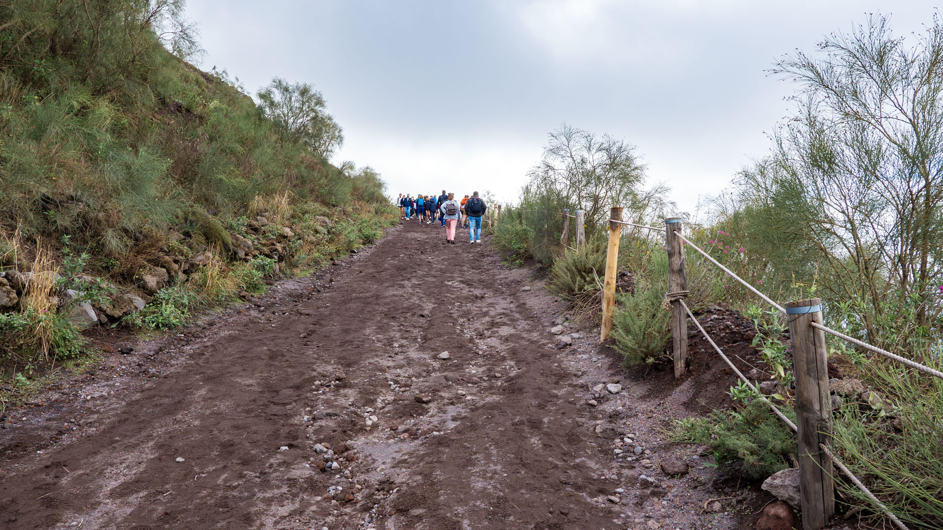 Climbing up Mount Vesuvius
