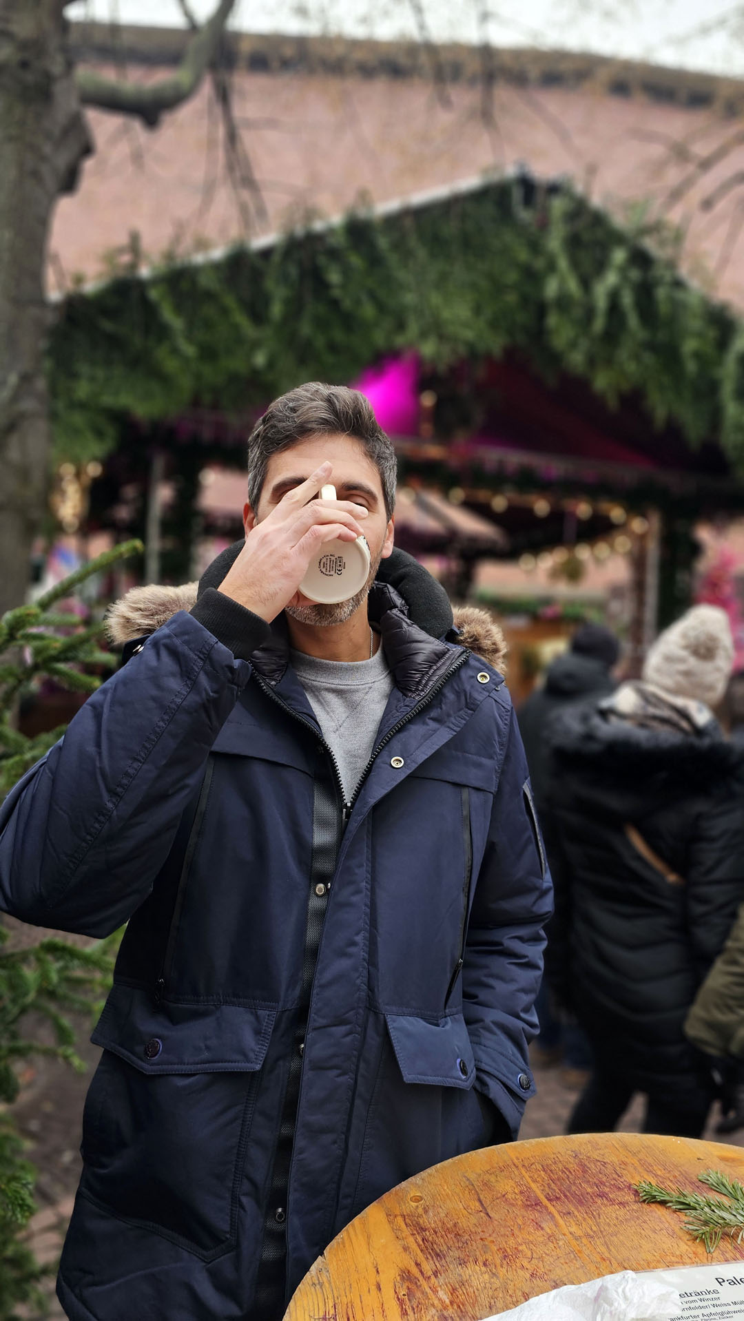 Justin drinking the Feuerzangenbowle