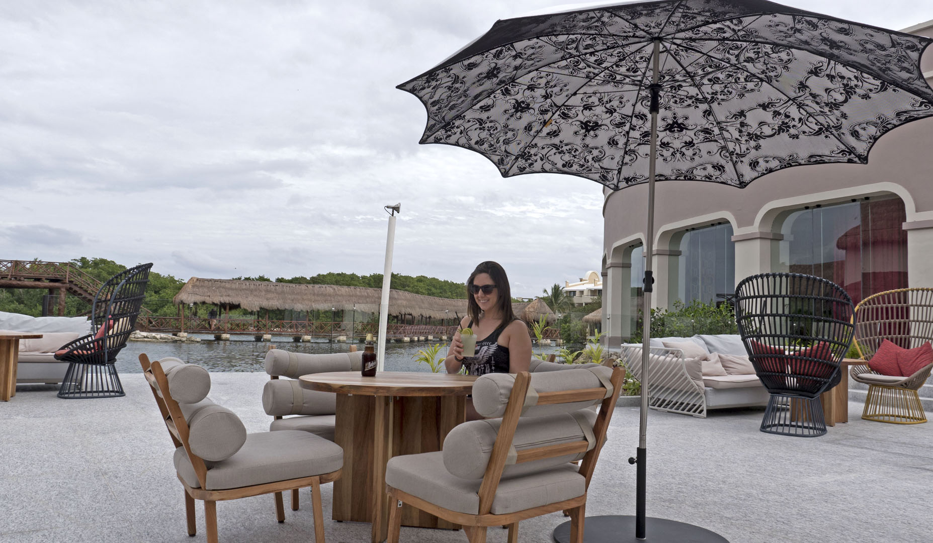 Lauren on the patio at Grand Palladium Riviera Maya