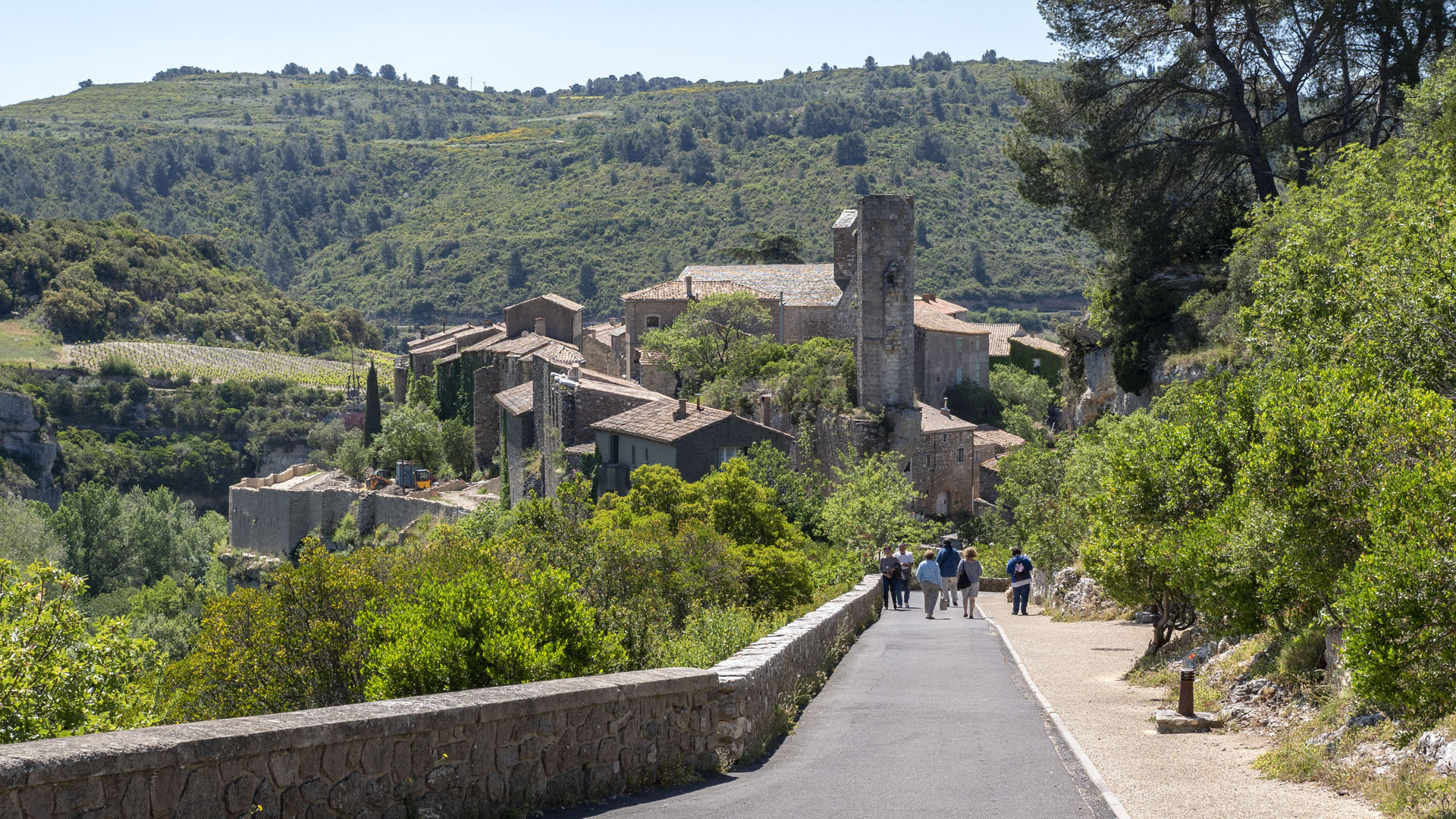 Walking down to Minerve from the car park, France