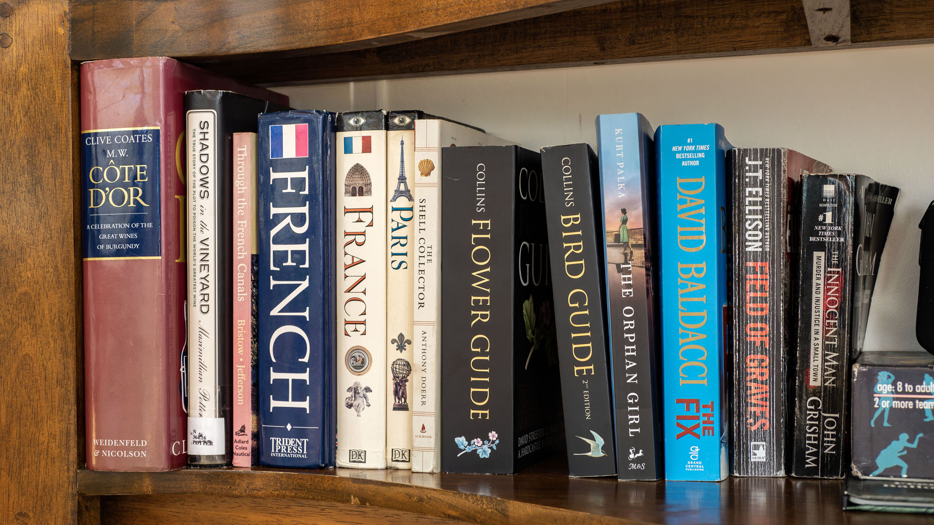 Selection of books on the barge