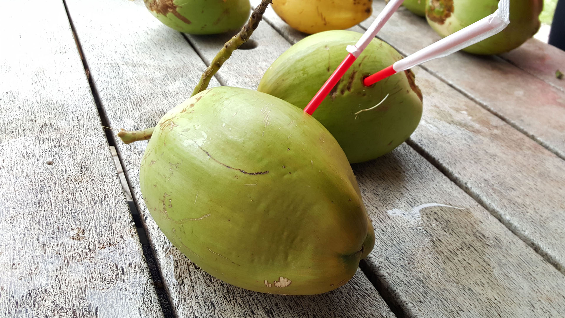 Coconuts with lime juice