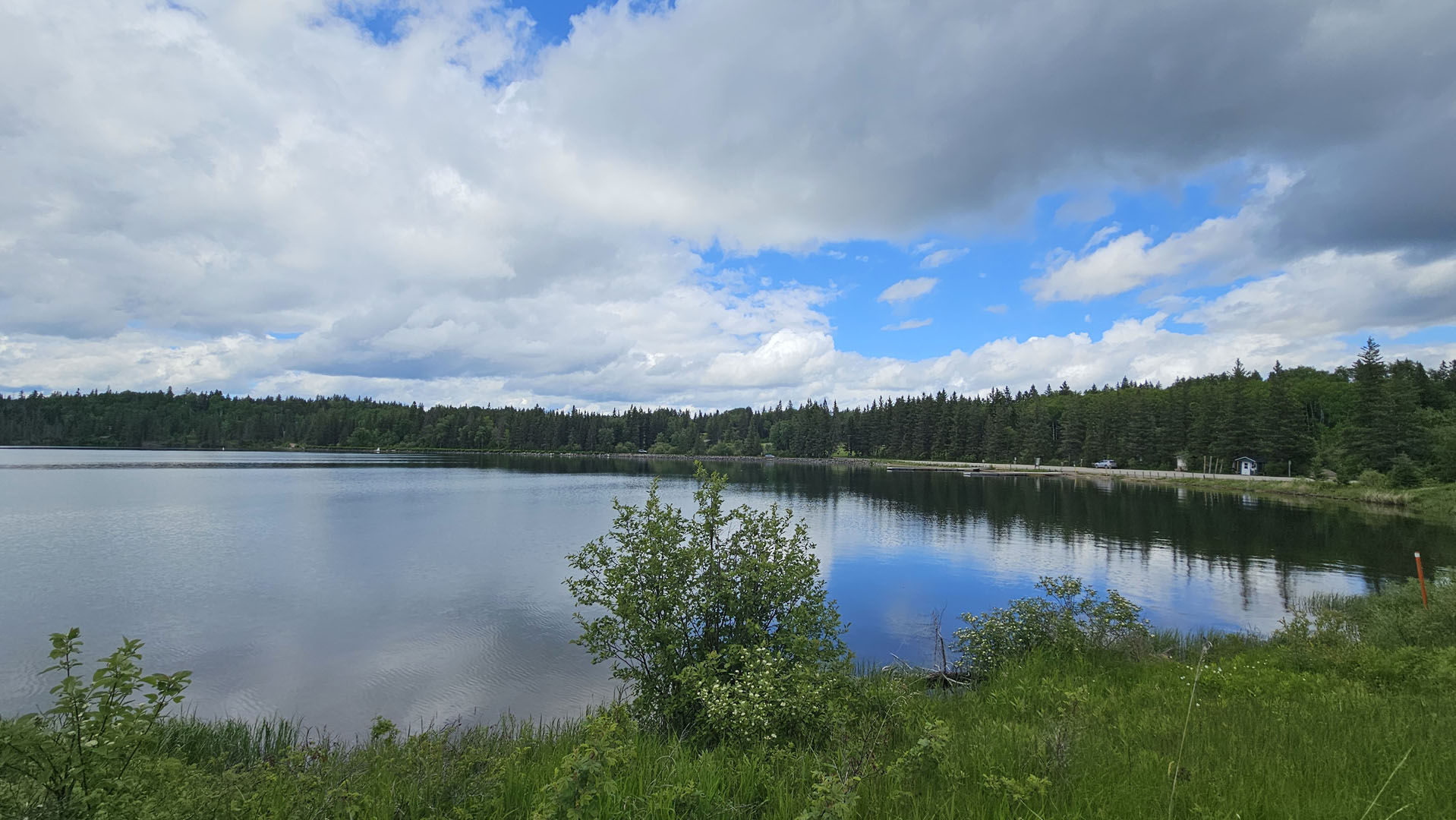 Riding e-bikes at Riding Mountain National Park