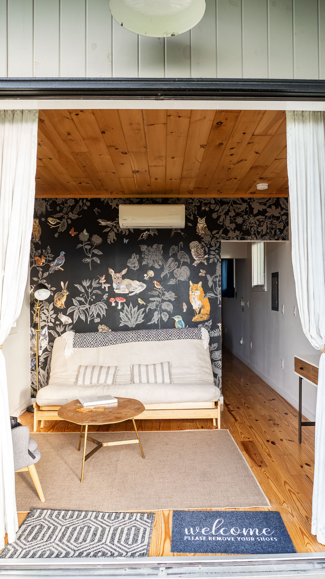 Living room at the Tiny House Farm Sanctuary